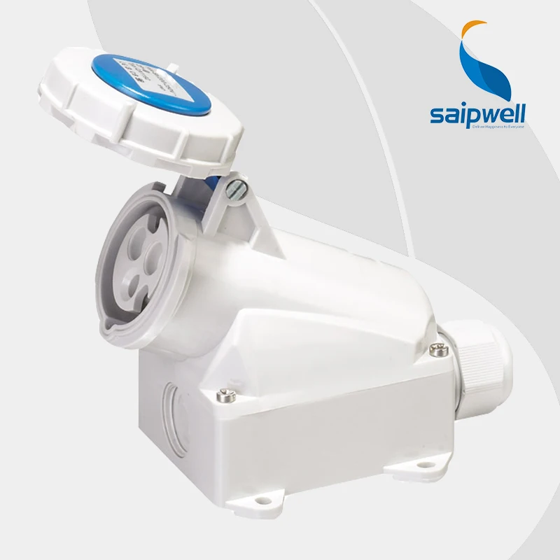 

Wholesale Saipwell 16A 230V 3P (2P+E) weatherproof socket IP67 Heavy Duty socket for industrial EN / IEC 60309-2 Prove SP1192