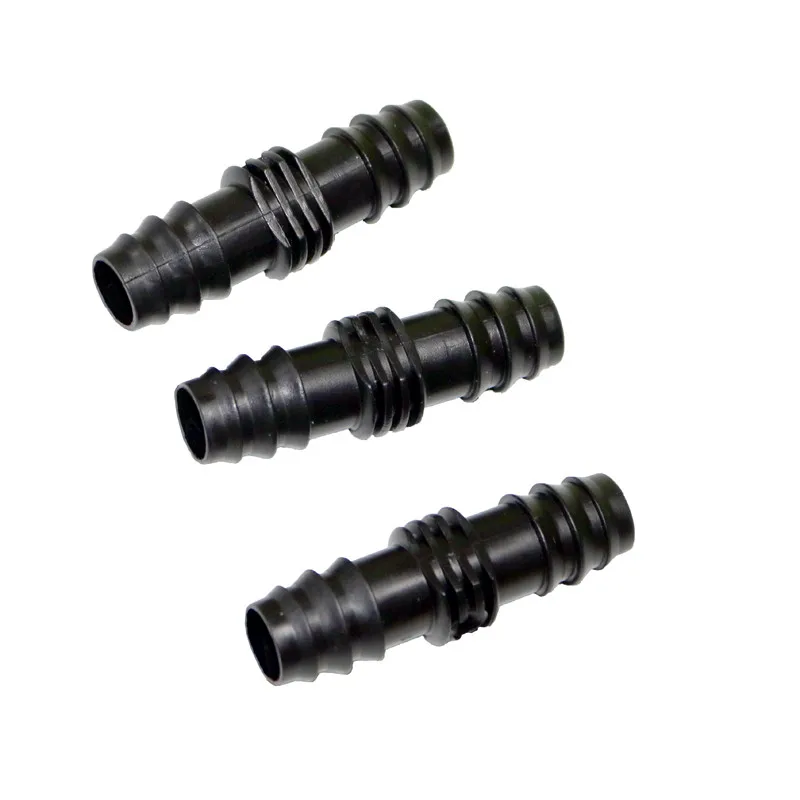 100Pcs Black Plastic Hose Pe20 Stab Through Connector Tube 12 Mm