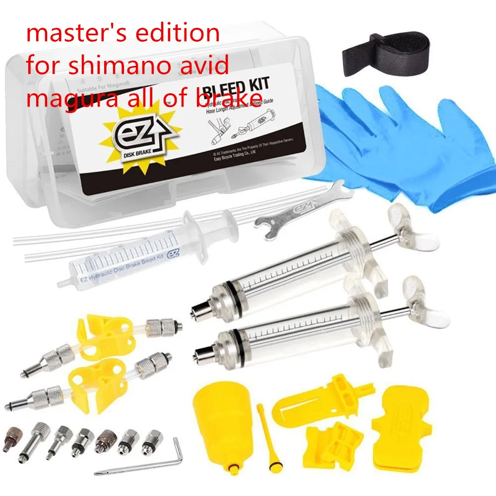 Ezmtb Hydraulic Mineral/ DOT 2 in 1 Brake Bleed Kit for Full Series of Shimano/ Avid Tektro Magura Formula Hayes