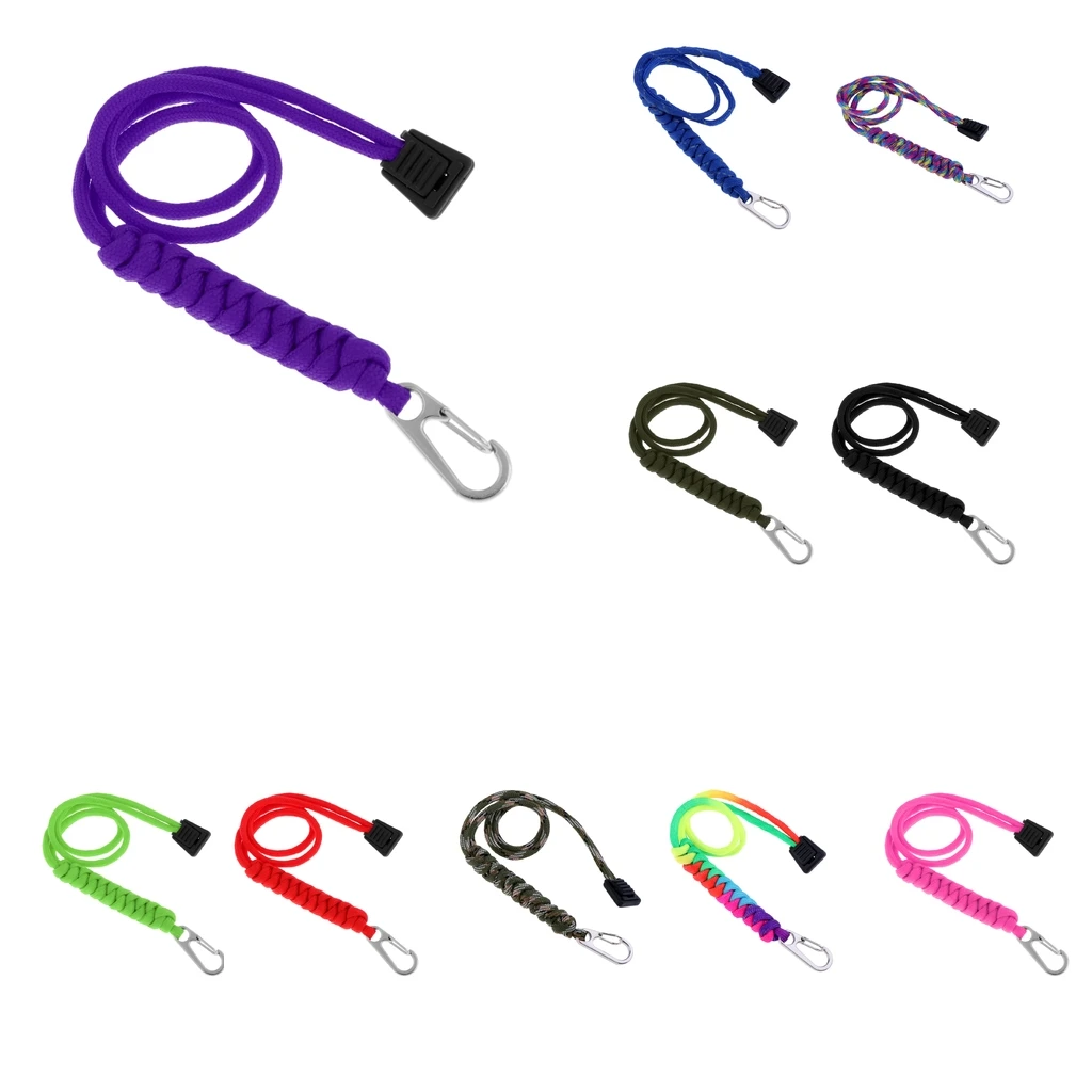 

Outdoor Emergency Kit 7 Strand Paracord Key Chain Rope Lanyard Carabiner Outdoor Tool for Camping Hiking 33 x 1.5cm 10Colors