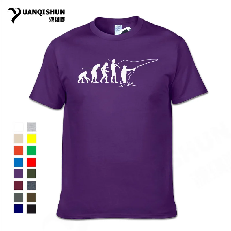 

Evolution OF Fly Fishing Fashion Printed t-shirt High Quality 16 Colors Short sleeves Tops Tee Casual Custom Free Shipping