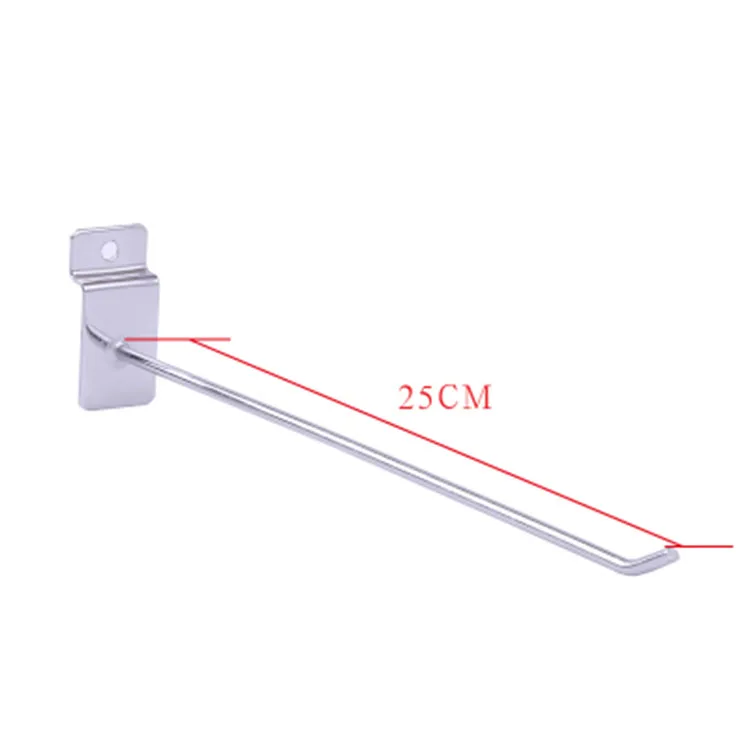 100 шт./лот 4 мм диаметр серебристого металла slatwall дисплей крюк для розничного магазина выставки slatwall панель один