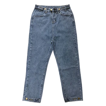 

Women's clothing 2019 The New Large size 4XL jeans fashion Retro Harbor wind casual Nine pants Loose Slim Harem pants Female