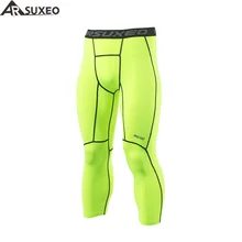 ARSUXEO 3/4 штаны для бега, фитнеса, спортзала, активных тренировок, упражнений, мужские спортивные компрессионные колготки, базовый слой, трико для бега