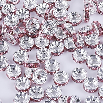 6mm Gold Silver Color Crystal Beads Rhinestone Rondelles Loose Spacer Beads for Jewelry Making DIY Bracelet