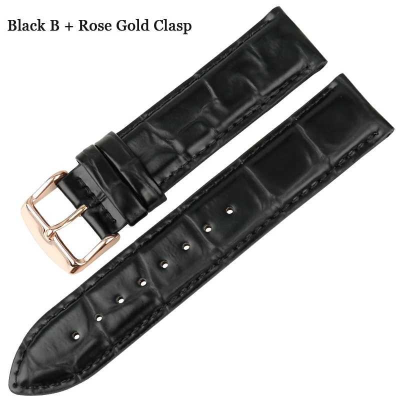 Аксессуары для часов MAIKES, ремешок для часов Daniel Wellington, для мужчин и женщин, классический черный ремешок для часов с застежкой из розового золота, браслет на запястье - Цвет ремешка: Black-B-Rose