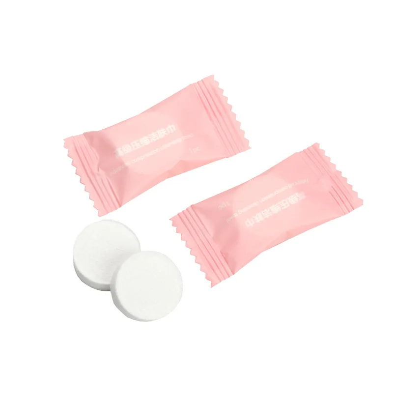 

20 40 PCS Compressed Towel Disposable Candy Cotton Cleansing Towel Small Square Portable Hotel Travel Compressed Face Towel