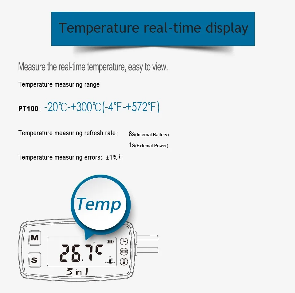 RL-TM005 TS003 PT100-20+ 300 термометр вольтметр часы измеритель температуры для триммера генератор культиватор байк atv