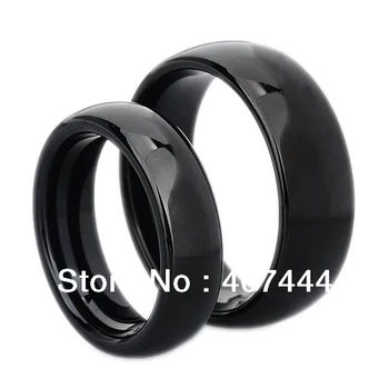 

Free Shipping Cheap Price USA Canada UK Russia Brazil Hot Sales 8MM Black Domed Classic Men's Tungsten Wedding Ring Size 6-13
