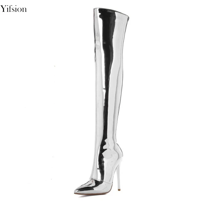 silver boots size 12