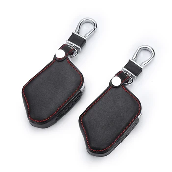 

M13 M14 Leather Case For Scher-Khan Magicar 13 14 m110as AUTO-SIGNALS Car Alarm Remote Controller LCD Keychain Cover