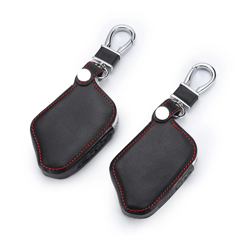 Kopen M13 M14 Lederen Case Voor Scher Khan Magicar 13 14 m110as AUTO SIGNALS Auto Alarm Afstandsbediening LCD Sleutelhanger Cover