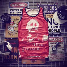 Хип-хоп Айверсон майки мужские летние 3d печать сетчатый жилет облегающие футболки без рукавов проветриваемая одежда для бодибилдинга