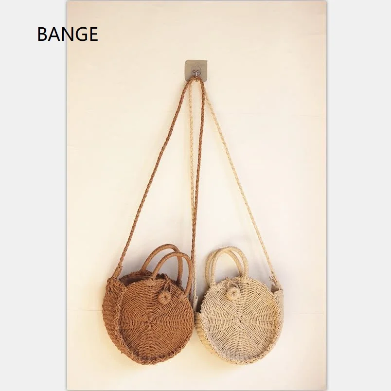 Bange Borsa Da Donna In Bambù Borsa Rotonda In Paglia Sac En Paille Borse A Tracolla In Rattan Sacoche Femme Sac A Main Rattan Bag Bandtassen Dames