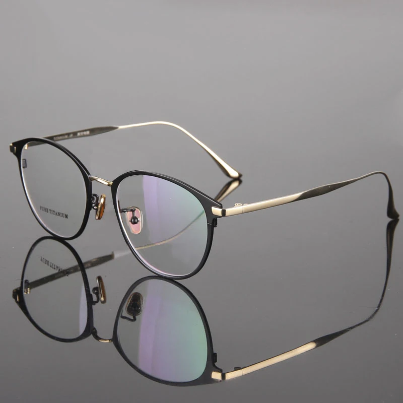 Чистый Титан оправы для очков Для женщин Винтаж очки Для мужчин компьютер оптический ретро очки для мужские и женские прозрачные линзы RS321 - Цвет оправы: RS321 C1