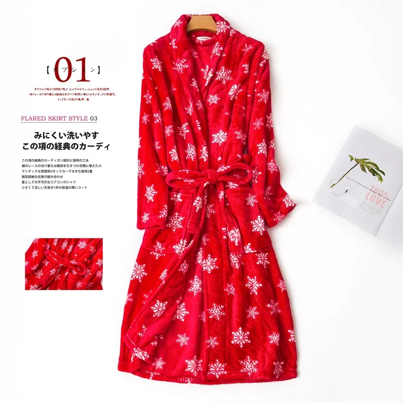 women flannel bathrobe winter (5)