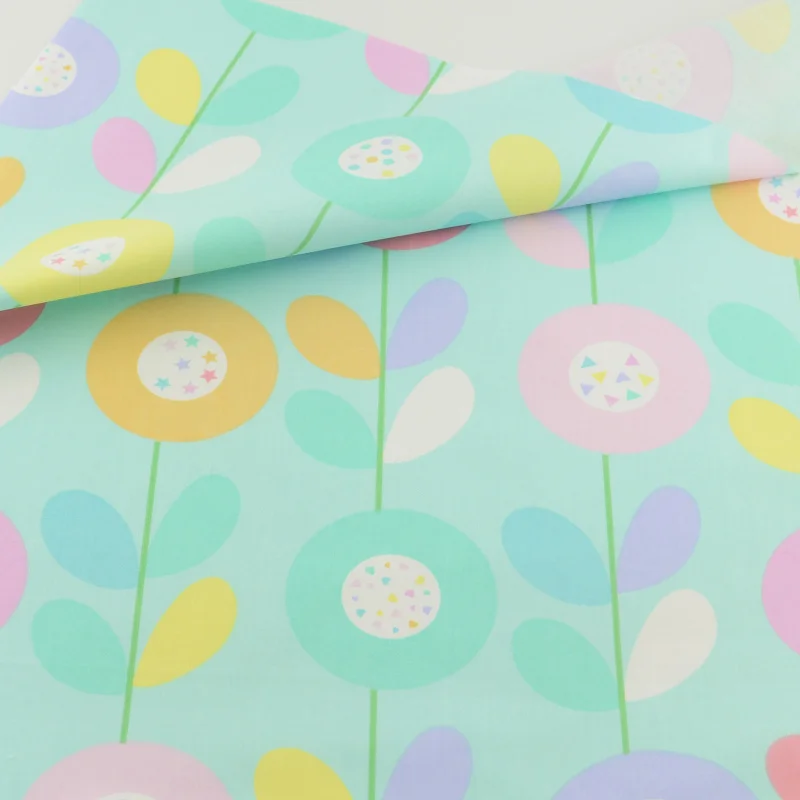 

Blue Floral Cotton Fabric Cloth Craft Teramila Fabrics Tecido Quilting Bedding Decoration Tissue Home Textile Patchwork Sewing