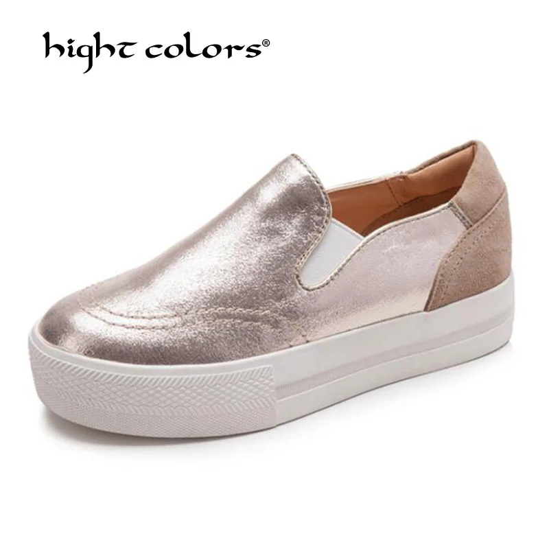 

2019 Women Loafers Gold Casual Shoes Platform Woman Flats Fashion Sequined Cloth Slip On Round Toe Female Fisherman Shoes D9288