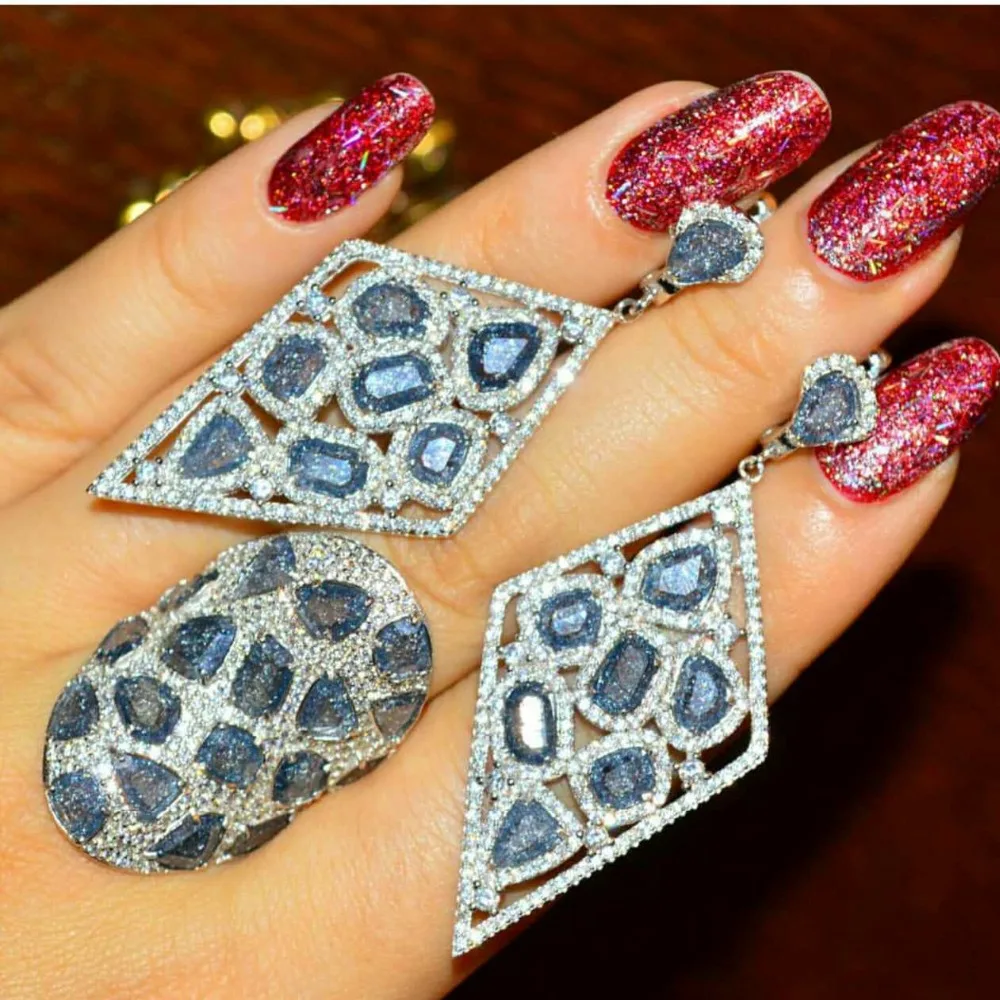

cp239 Luxury Designer Fashion 925 Sterling Silver Jewelry zirconia star shape cv