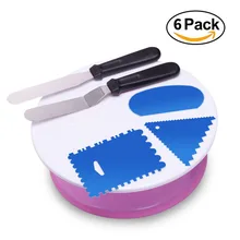 Ibaking торт проигрыватель Вращающийся торт пластиковый тесто нож для тортов 29 см 11 дюймов пирожные с кремом подставка для кексов вращающийся стол инструмент для выпечки