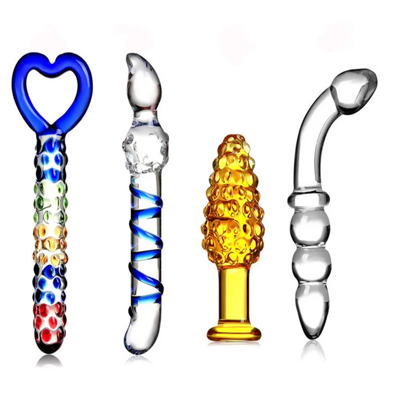 12 Different Style Crystal Glass font b Dildo b font Butt Anal Plugs Beads Penis Big