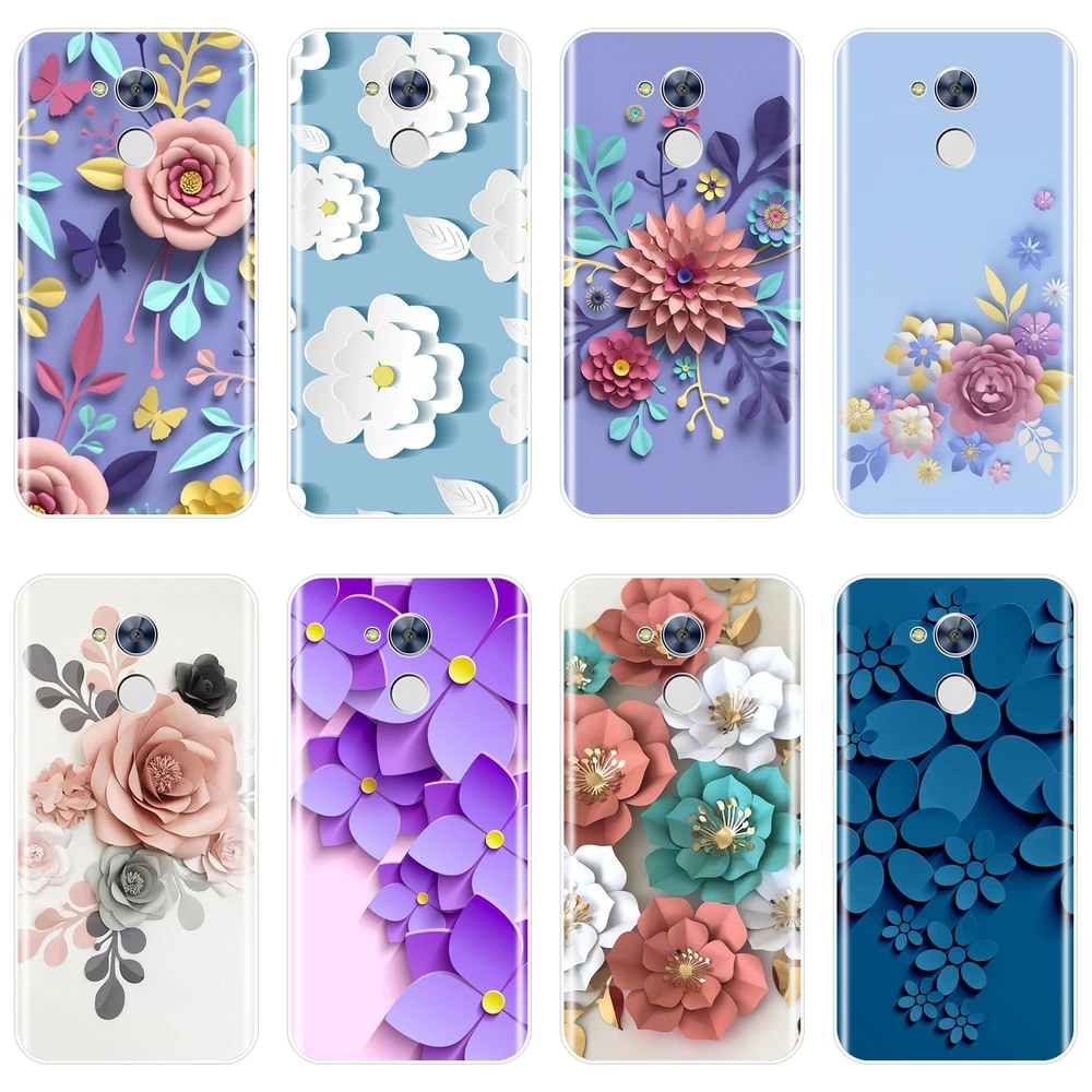 Мягкий силиконовый чехол для телефона Huawei Honor 6 5A 4X 5X 6X задняя крышка с фиолетовыми
