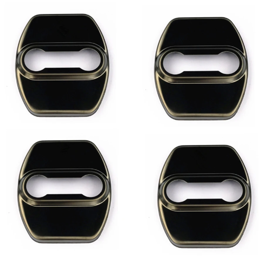 

4Pcs Black Stainless Steel Auto Car Door Lock Protective Cover With Sticker For Hyundai Elantra Sonata IX35 DoorLock Cover