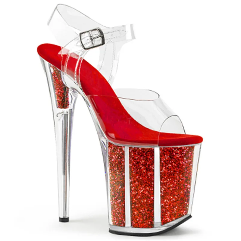 Пикантная обувь для супертанцев, украшенная кристаллами, 20 см женские босоножки на высоком каблуке модельная обувь для подиума на высоком каблуке 8 дюймов танцевальная обувь