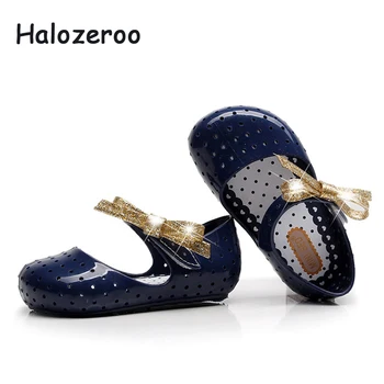 

Spring New Baby Girls Bow Shoes Children Sequin Flats Toddler Fashion Sandals Brand Jelly Shoes Black Glitter Mary Jane 2019