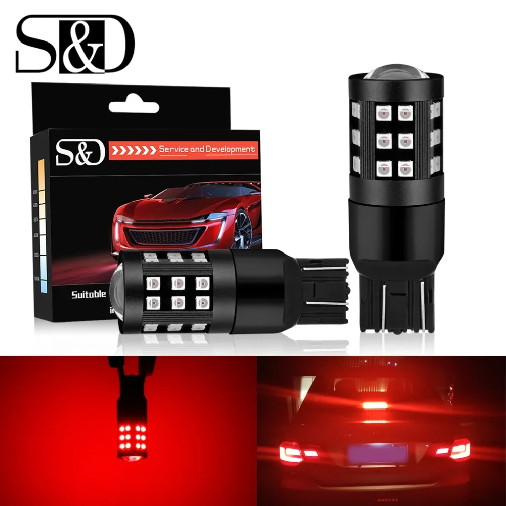 

S&D 2pcs T20 LED W21/5W 7443 LED Bulbs 6W 3030 Chips Car Lights Brake Tail Reserve Turn Signal Lamp 12V White Yellow Red Auto