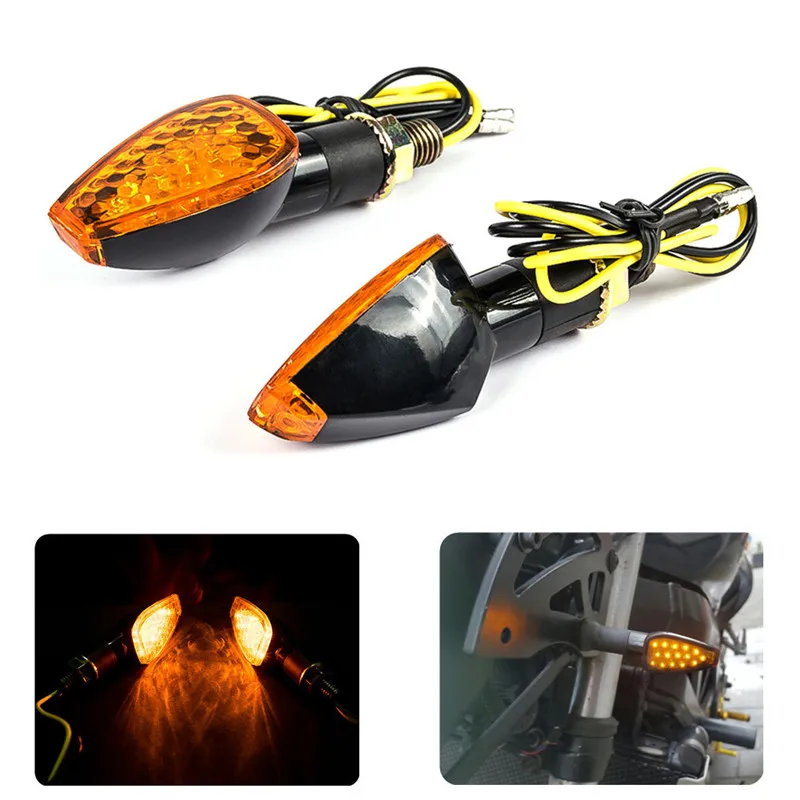 2 Pcs Universal Motorcycle Motorbike LED Turn Signal Indicators Blinker