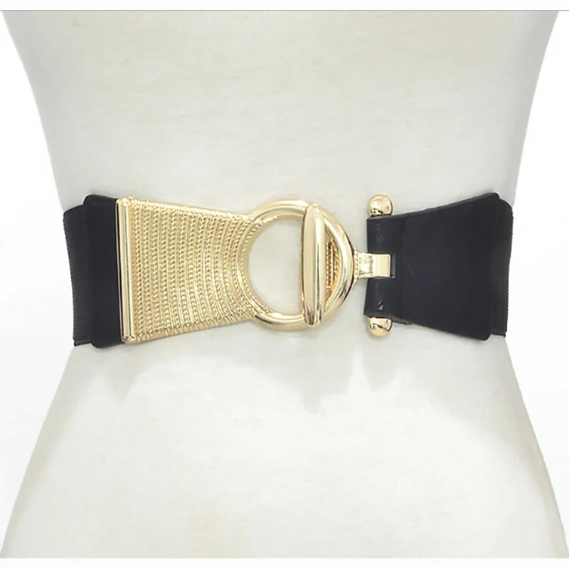 

New Women's Elastic OT Waistband Elegant Gold Buckle Belt Cummerbunds Ladies Dress Cinto Wedding Cummer Bunds Belts Bg-326
