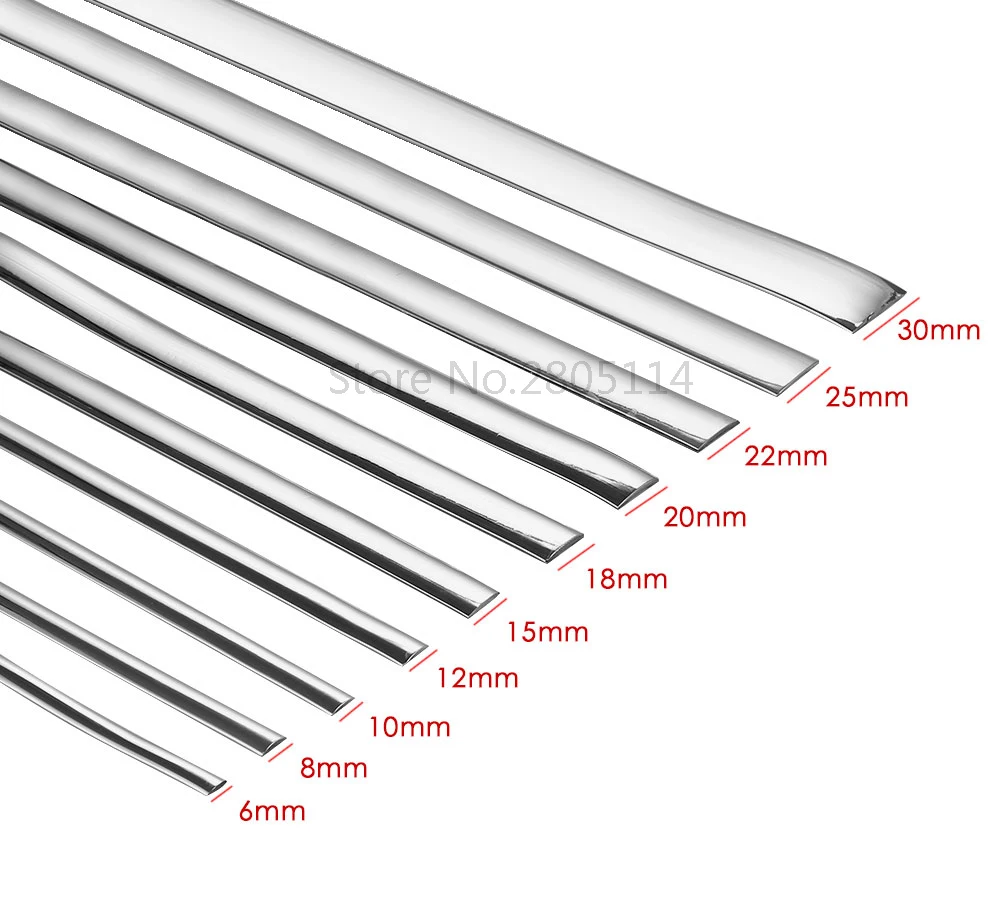 Автомобильная хромированная накладка на кузов, бампер, авто дверь, защитная накладка, Стайлинг, наклейка 6 мм, 8 мм, 10 мм, 12 мм, 15 мм, 18 мм, 20 мм, 22 мм, 25 мм, 30 мм