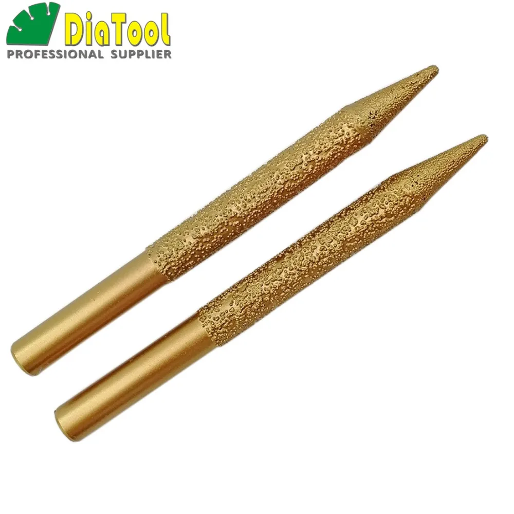 

DIATOOL CNC Taper Ball-end Cutter 12-3/100mm Rotary Burrs For Granite Marble Vaccum Brazed Diamond Engraving Bits