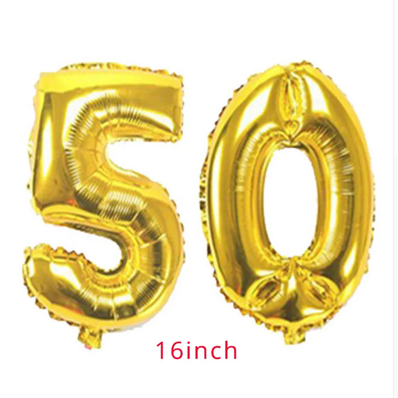 WEIGAO 30/40/50th воздушные шары с днем рождения золотые латексные воздушные шары для украшения вечеринок взрослые большие 30 вечерние товары для украшения дня рождения Globo - Цвет: 16inch5 50