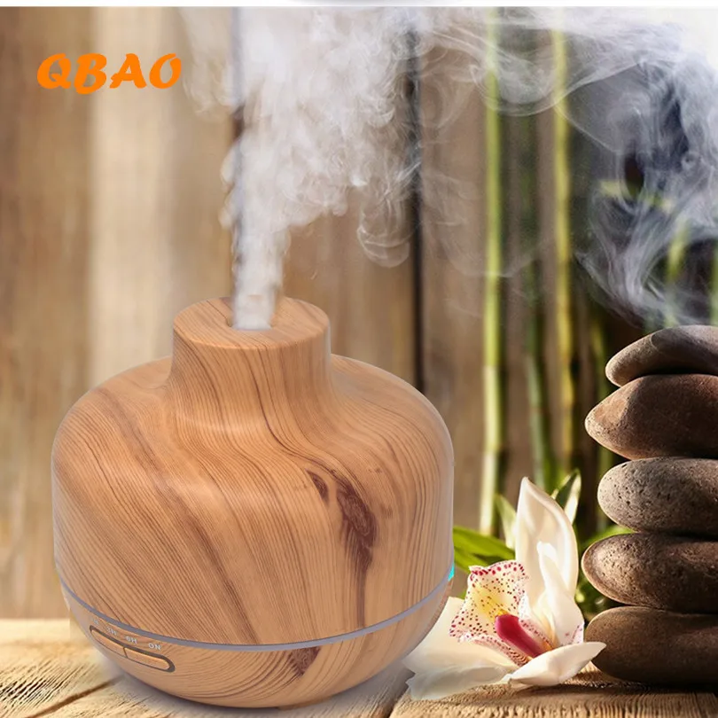 400ml Wood Diffuse Aroma Humidifier 24V 7Led Lamp Aramatherapy Essential Oil Humidifier For SPA HOME OFFICE