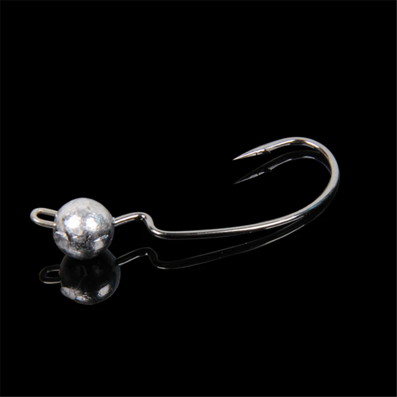 5Pcs/Lot Round Lead Crank Sharp Hooks Weight 3.5g/5g/7g/10g Jig Head Artificial Bait Worms Soft Lure Texas Florida Fishing Hook