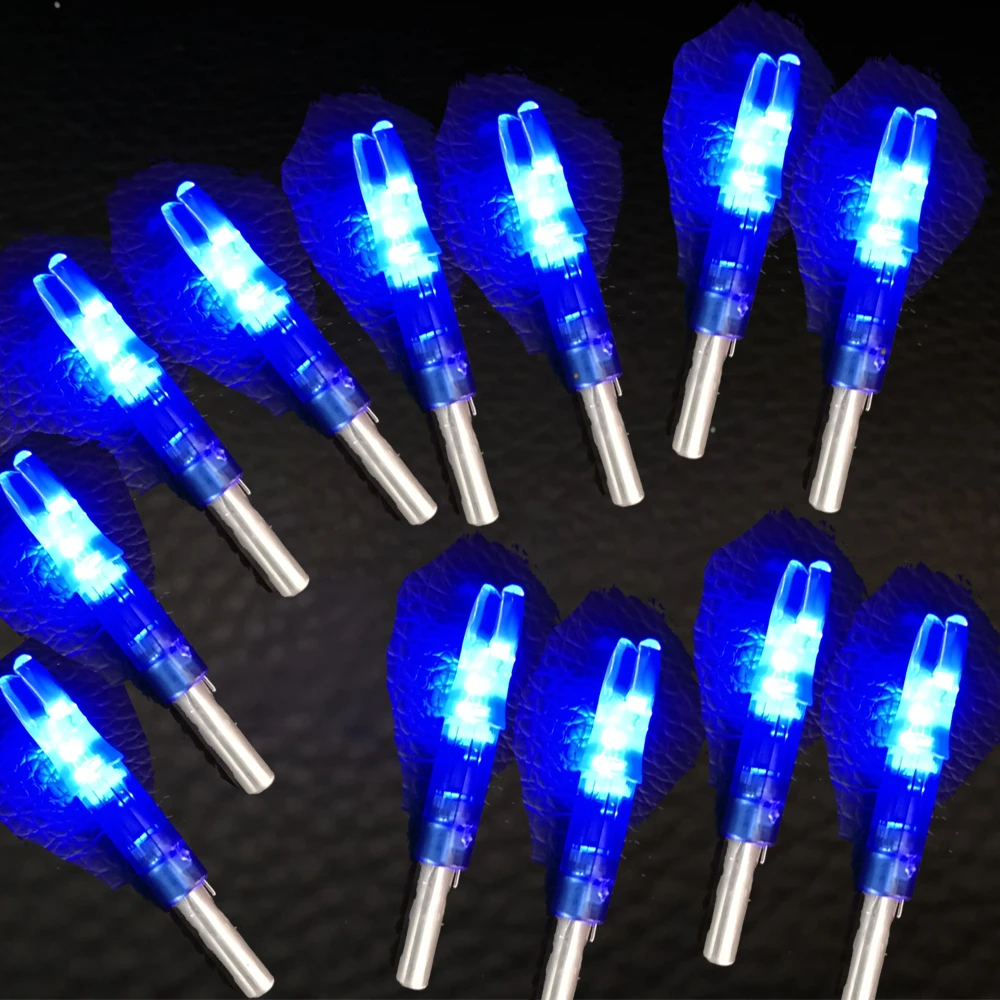 

12PCS Blue Compound Bow Led Lighted Arrow Nock Luminous Lighted Nock keep Fit 6.2mm Arrow Shaft For Hunting Archery