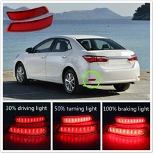 Buy 2pcs LED Tail stop lights For Toyota Corolla 2014 2015 2016 Led Rear Bumper Reflectors Lights Turn Signal Lights Brake lights Free Shipping