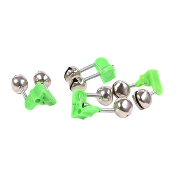 

50Pcs 4.5cm Fishing Bite Alarms Outdoor Fishing Rod Clamp Tip Clip Bells Ring Plastic and Metal Green Fishing Accessory