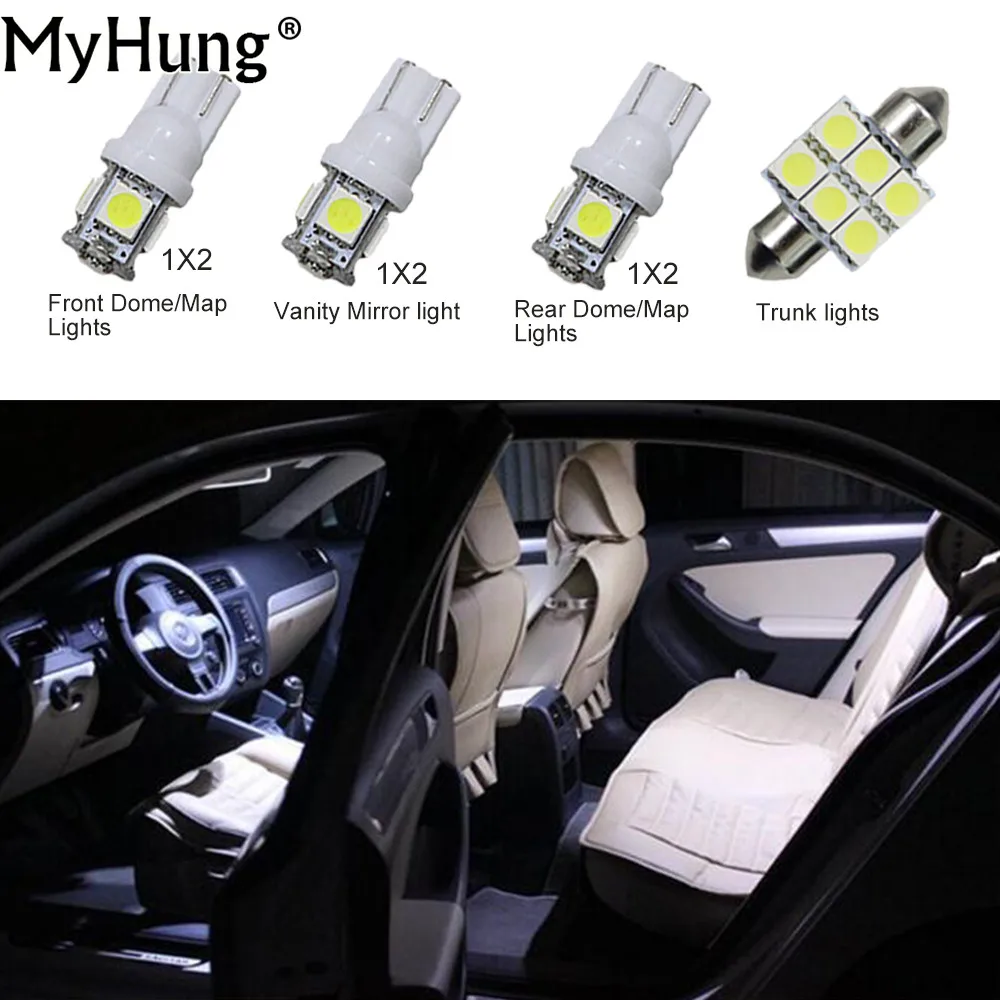 

For Toyota Highlander(Second row double switch) Convenience Bulbs Car Led Headlight C10W W5W Replacement Bulbs 7PCS Per Set
