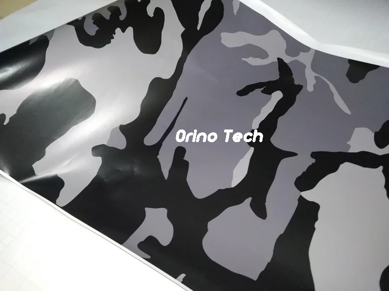 Black Grey Gray Camouflage Vinyl Film-4