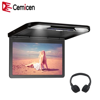 

Cemicen 13.3 Inch HD Overhead Screen Ceiling Roof Mount Monitor Multimedia Player 1080P Flip Down Screen FM IR USB SD HDMI MP5