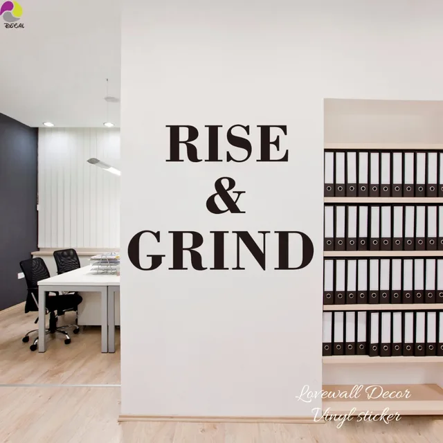 Rise Grind Quote Wall Sticker Office Clroom Inspiration Rise Grind Quote Wall Sticker Office Clroom Inspiration Motivation Decal School Bedroom