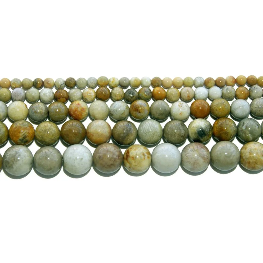 

95pcs Natural Stone Beads Chrysanthemum Stone Coral Fossils Round Loose Beads For Jewelry Making Bracelet Necklace 4/6/8/10/12mm