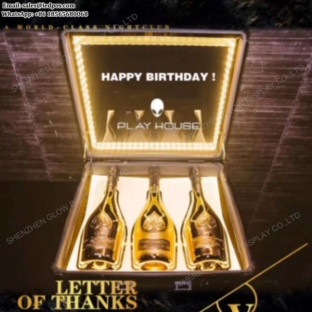 Заряжаемый светодиодный чехол Ace of Spade с индивидуальным логотипом переноска для