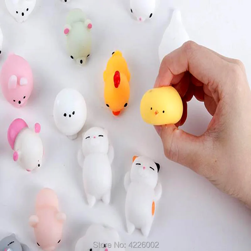 Lot Squishy Squeeze Mochi Cat Squichy Antistress Squishes Fun Squishies Kawaii Animals Set Anti stress Funny Toys for Children