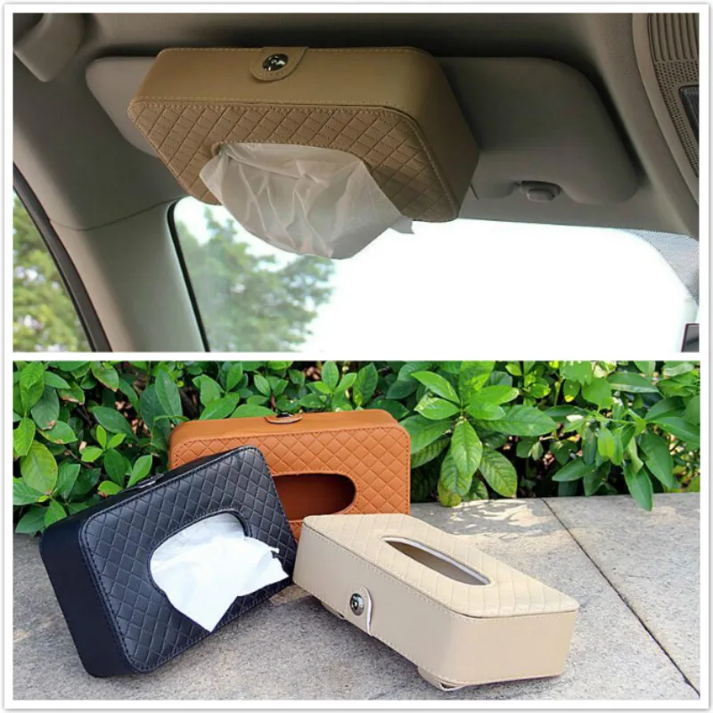 

High Grade Car Sun Visor Leather Tissue Boxes For Kia Rio K2 K3 Ceed Sportage Sorento Cerato Armrest Soul Picanto Optima Spectra