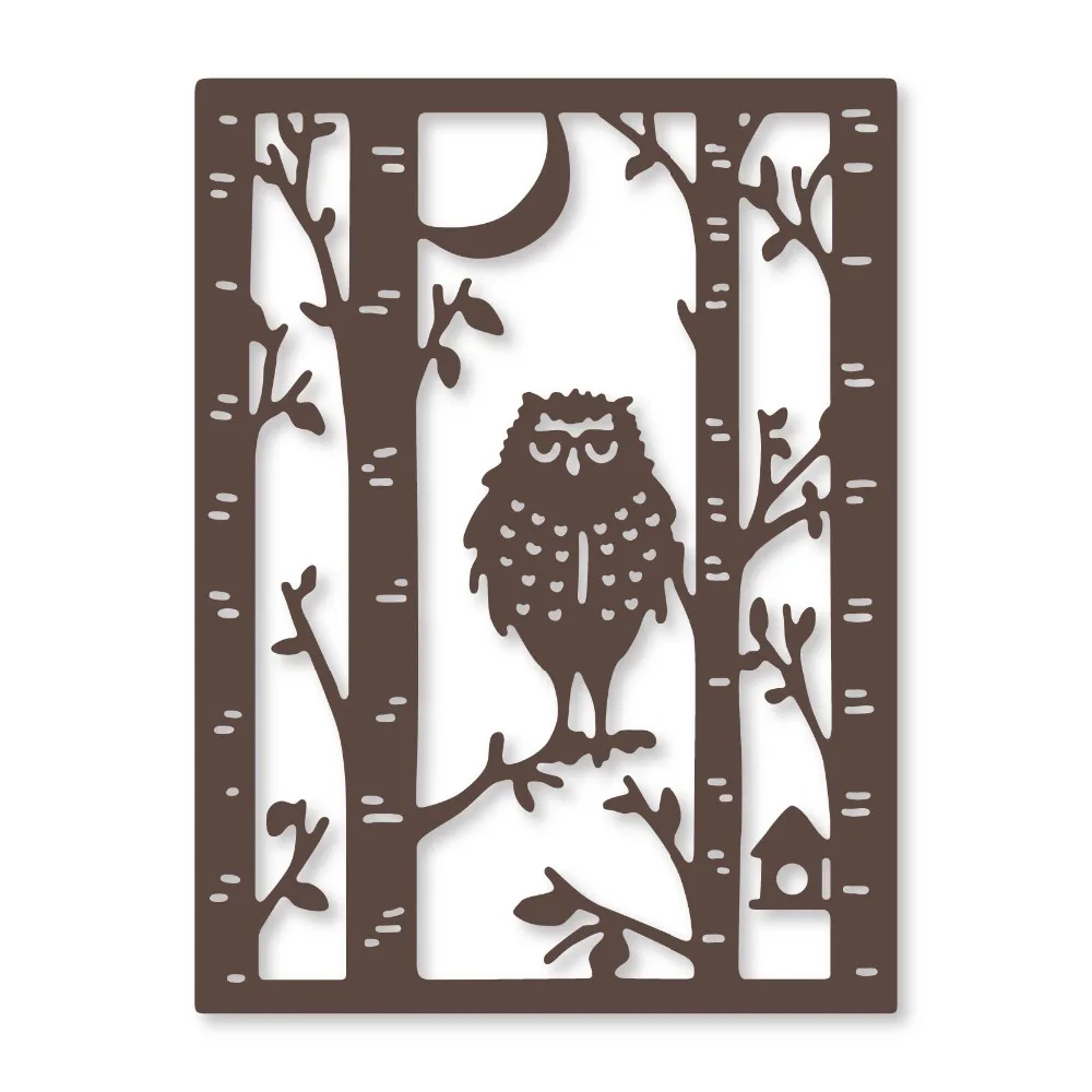 

Ufurty Handcraft Metal Cutting Dies New 2019 Owl frame Embossing Die Stencil for DIY Scrapbooking Album Card Decorative