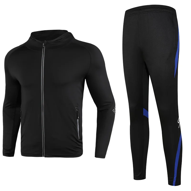 Outdoor Running Sets Men's Sports Suit Elastic Running Jogging Fitness Clothes Quick Dry Basketball Soccer TrackSuits Sportswear